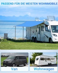 SUPAREE Lakókocsi lakóautó napellenző 210D oxford 3 szegőléc csíkos UV és vízálló ponyva 3,5 x 2,4 m furgonhoz és motorhome-hoz 8