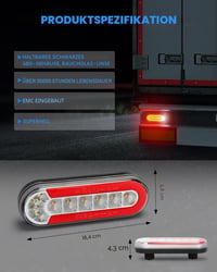 Set stopuri LED SUPAREE pentru remorcă 12-24 V, 2 buc, lămpi spate pentru remorcă, camion, autorulotă, UTV, UTE, furgonetă 5