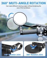 SUPAREE Motorkerékpár Tükör 360° Forgó E-Jóváhagyott Alsó Tükör 22-25,4mm 3