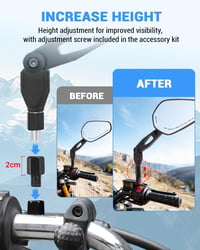 Oglindă retrovizoare pentru motocicletă SUPAREE, omologată E, pliabilă, rotativă la 360 de grade, pentru filet pe dreapta și pe stânga, potrivită pentru scutere și ATV-uri 4