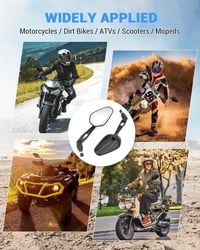 Oglindă retrovizoare pentru motocicletă SUPAREE, omologată E, pliabilă, rotativă la 360 de grade, pentru filet pe dreapta și pe stânga, potrivită pentru scutere și ATV-uri 8