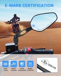 Oglindă retrovizoare pentru motocicletă SUPAREE, omologată E, pliabilă, rotativă la 360 de grade, pentru filet pe dreapta și pe stânga, potrivită pentru scutere și ATV-uri 6