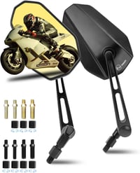 SUPAREE E-Mark motorkerékpár visszapillantó tükör sárga lencse 360° M8/M10 - fekete - 2 db 1
