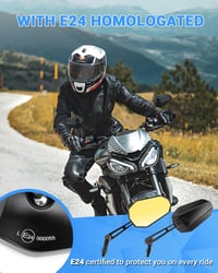 SUPAREE E-Mark motorkerékpár visszapillantó tükör sárga lencse 360° M8/M10 - fekete - 2 db 5