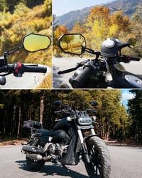 SUPAREE E-Mark motorkerékpár visszapillantó tükör sárga lencse 360° M8/M10 - fekete - 2 db 8