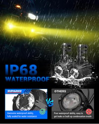 SUPAREE Motoros LED Ködlámpa Sárga/Fehér IP68 9-30V GS ADV Sorozat 4