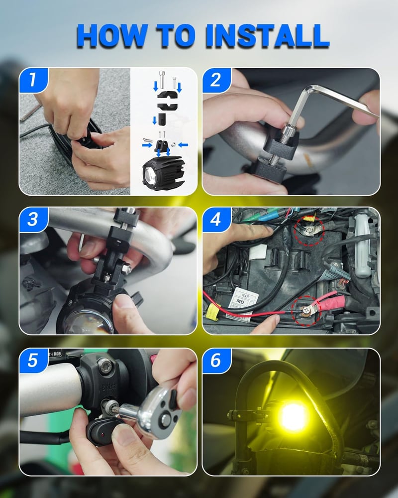 SUPAREE Motoros LED Ködlámpa Sárga/Fehér IP68 9-30V GS ADV Sorozat