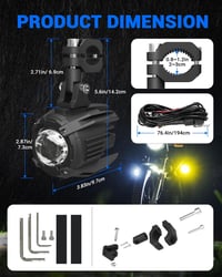 SUPAREE Motoros LED Ködlámpa Sárga/Fehér IP68 9-30V GS ADV Sorozat 6