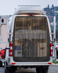 SUPAREE Sieťka proti hmyzu na dvere batožinového priestoru auta 6x5 stôp, čierna sieťka proti hmyzu pre obytné autá s obojstranným zipsom a suchým zipsom na kempovanie 2