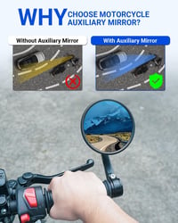 SUPAREE Univerzális Motorkerékpár Tükör E-Jóváhagyott Kerek 360° Forgatható Alumínium 2
