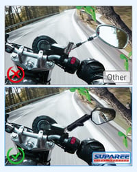 SUPAREE Univerzális Visszapillantó Tükör - 360° Forgatható, Összecsukható, E-Jóváhagyott, Robusztus Kivitel Motorkerékpárhoz, Robogóhoz és A 4