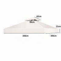 SupBiky Zamjenski krov za paviljon 3x3 m, vodootporni zimski dvostruki krov, 160 g/m², bež, sklopivi vrtni paviljon, navlaka za šator za događanja otporna na vjetar 2