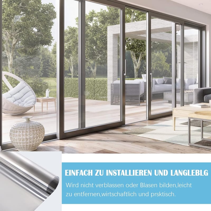 SupBiky ezüst ablakfólia 60x200cm UV védelem tükör hatás