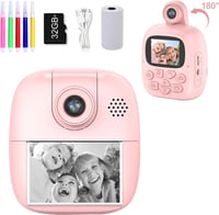 SUPBRO Gyerek Fényképezőgép 1080P Instant Nyomtatás 32GB SD Kártya 3-12 Év 7