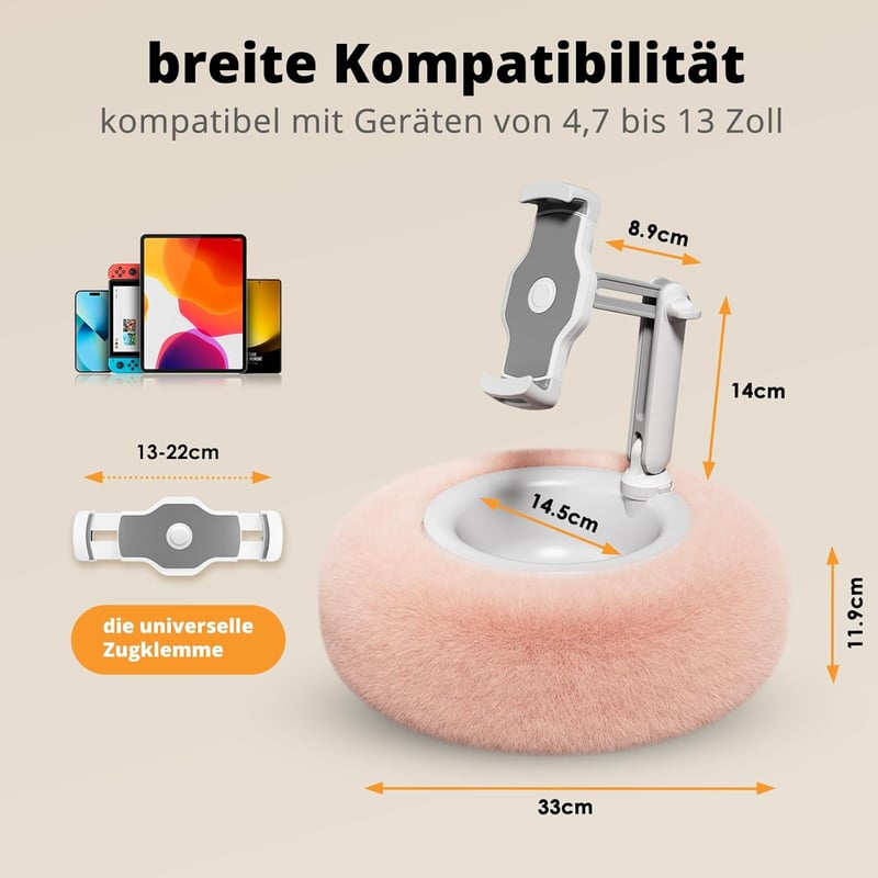 SupeDesk Kindle tartó párna, tablet állvány 4,7-13 hüvelykes készülékekhez, ágy és kanapé használatra - pink