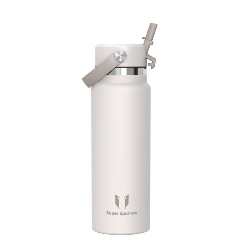 Nerezová fľaša na vodu Super Sparrow 1 liter – Termoska so slamkou SwivelSip, široké hrdlo, bez BPA, nepriepustná, na šport