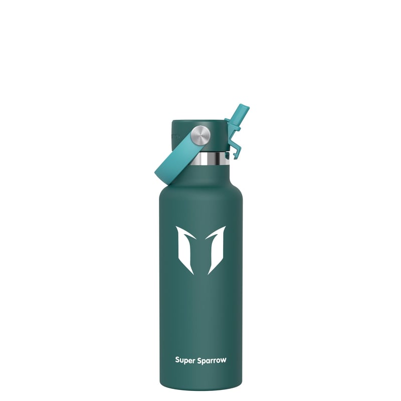 Termos din oțel inoxidabil Super Sparrow 500 ml - Ultraușor, fără BPA, Capac cu pai - Sport, Călătorii, Școală, Outdoor