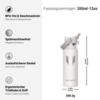 Detská fľaša Super Sparrow FlipFlow 350 ml – Nerezová termoska so slamkou – Tepelne izolovaná športová fľaša bez BPA do školy a na cesty 3