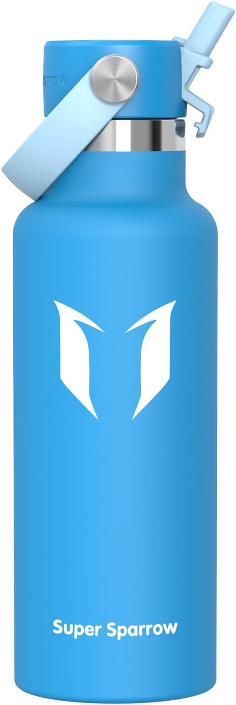 Športová fľaša na vodu Super Sparrow FlipFlow z nehrdzavejúcej ocele so slamkou - 500 ml
