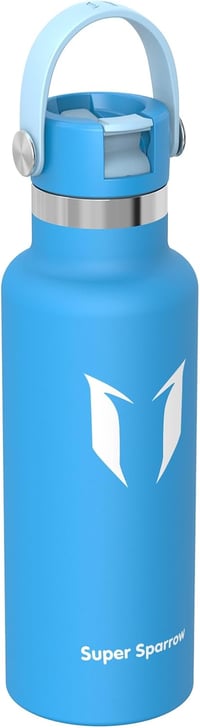 Športová fľaša na vodu Super Sparrow FlipFlow z nehrdzavejúcej ocele so slamkou - 500 ml 2