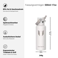 Detská nerezová termoska na pitie so slamkou Super Sparrow – 500 ml 3