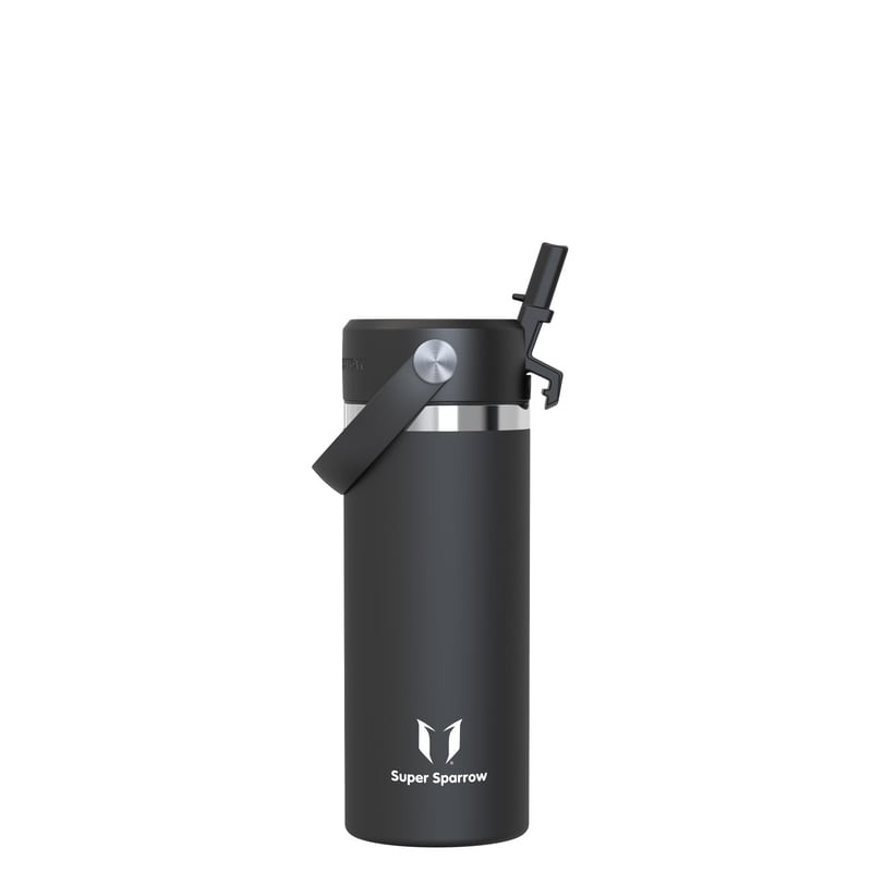 Detská nerezová termoska na vodu so slamkou Super Sparrow – 500 ml