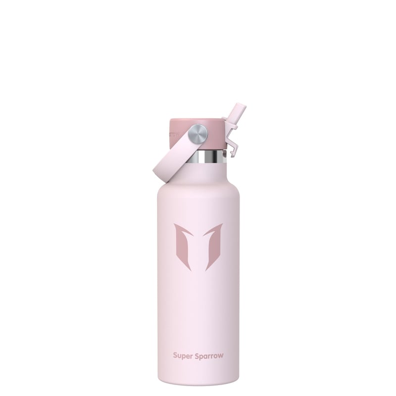 Super Sparrow Termos pentru Copii 500 ml - Sticlă Termică din Oțel Inoxidabil cu Pai și Capac FlipFlow