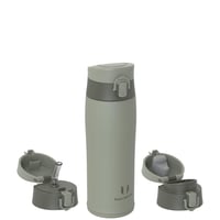 Detská termoska Super Sparrow, 500 ml, nehrdzavejúca oceľ, bez BPA, nepriepustná, fľaša na vodu do školy a na šport, Desert Green 2