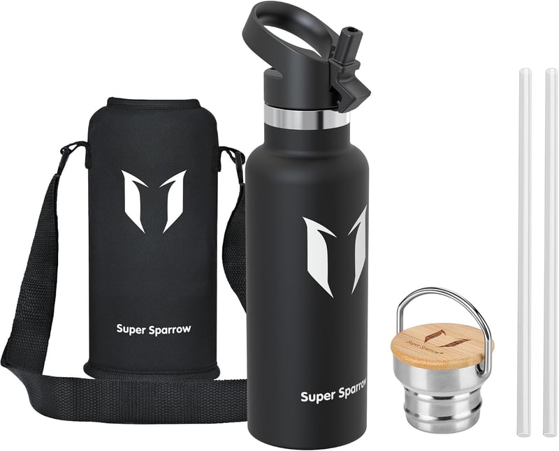 Detská nerezová fľaša Super Sparrow, 2 uzávery – 500 ml