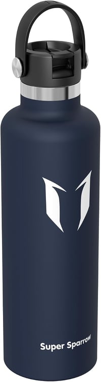 Super Sparrow rozsdamentes acél hőtartó kulacs szívószálas kupakkal - 1 L 2