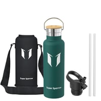 Nerezová fľaša na pitie Super Sparrow 620 ml, tmavozelená termoska 2