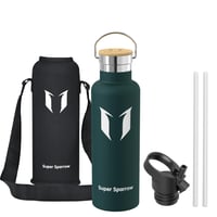 Nerezová fľaša na vodu Super Sparrow 750 ml, nepriepustná termoska, bez BPA, s 2 uzávermi, pre deti a športovcov, do školy 2