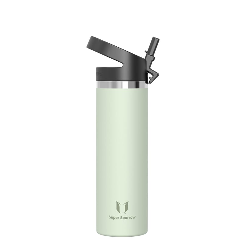 Nerezová fľaša na vodu Super Sparrow s viečkom so slamkou, 750 ml termoska, fľaša na pitie