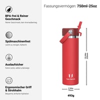Super Sparrow termos boca od nehrđajućeg čelika s poklopcem na slamku 750 ml 3