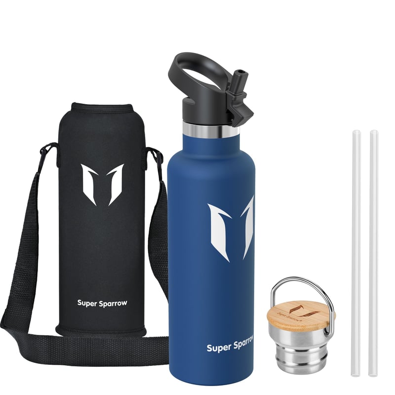 Nerezová termoska Super Sparrow so slamkou, 750 ml, nepriepustná, bez BPA, pre deti a športovcov