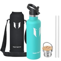 Nerezová termoska Super Sparrow 1000 ml, nepriepustná, bez BPA, so štandardným hrdlom, s 2 uzávermi, pre deti a športovcov 1