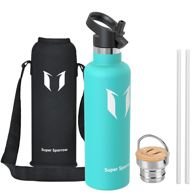 Nerezová termoska Super Sparrow 1000 ml, nepriepustná, bez BPA, so štandardným hrdlom, s 2 uzávermi, pre deti a športovcov