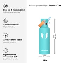 Super Sparrow rozsdamentes acél termoszkulacs szívószálas fedéllel, BPA-mentes - 350 ml 3