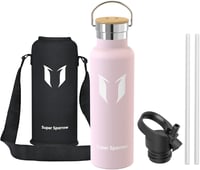 Super Sparrow rozsdamentes acél termosz palack 350-1000ml, szivárgatásmentes, BPA-mentes sportpalack - 620 fluid ounces, Cherry Blossom 2