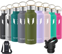 Super Sparrow rozsdamentes acél termosz palack 350-1000ml, szivárgatásmentes, BPA-mentes sportpalack - 620 fluid ounces, Green (Sage) 1
