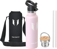 Super Sparrow rozsdamentes acél termosz palack 350-1000ml, szivárgatásmentes, BPA-mentes sportpalack - 620 fluid ounces, Cherry Blossom 1