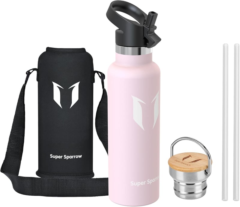 Super Sparrow rozsdamentes acél termosz palack 350-1000ml, szivárgatásmentes, BPA-mentes sportpalack - 620 fluid ounces, Cherry Blossom