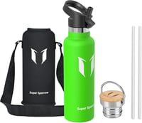 Super Sparrow rozsdamentes acél termosz palack 350-1000ml szivárgásmentes BPA-mentes - 620 fluid ounces, Apple Green 1