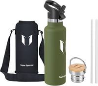 Super Sparrow rozsdamentes acél termosz palack 350-1000ml, szivárgatásmentes, BPA-mentes sportpalack - 620 fluid ounces, Green (Sage) 2
