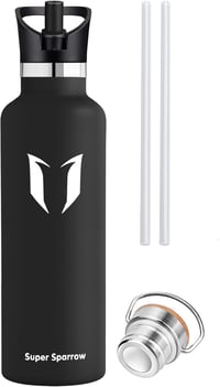 Super Sparrow rozsdamentes acél termosz palack 350-1000ml szivárgatásmentes BPA-mentes - 750 ml, Black 4