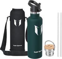 Super Sparrow rozsdamentes acél termosz palack 350-1000ml szivárgatásmentes BPA-mentes - 1,000 ml, Jade 1