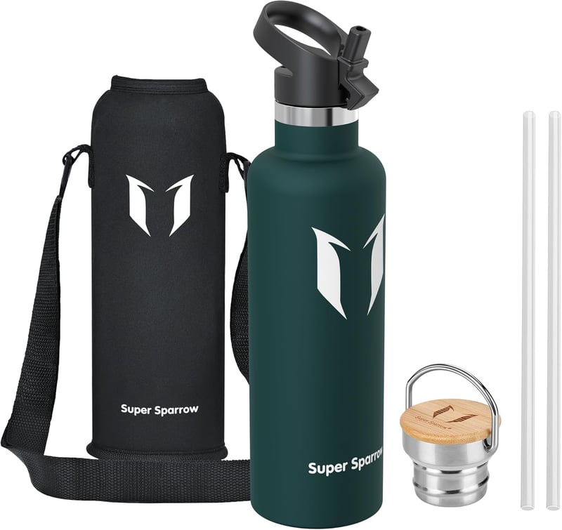 Super Sparrow rozsdamentes acél termosz palack 350-1000ml szivárgatásmentes BPA-mentes - 1,000 ml, Jade