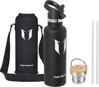 Super Sparrow rozsdamentes acél termosz palack 350-1000ml szivárgatásmentes BPA-mentes - 750 ml, Black 1