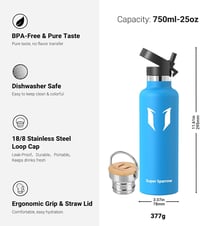 Super Sparrow rozsdamentes acél termosz palack 350-1000ml szivárgatásmentes BPA-mentes - 750 ml, Pacific 3