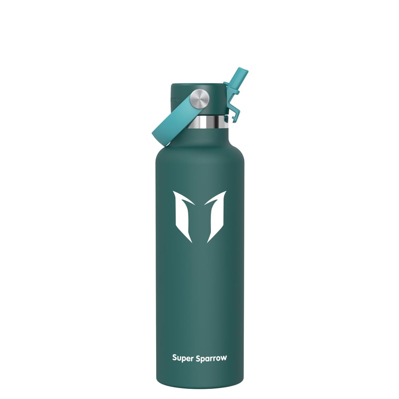 Nerezová termoska Super Sparrow, 350 ml, ultraľahká fľaša na pitie s viečkom so slamkou, bez BPA, na šport, cestovanie, do školy